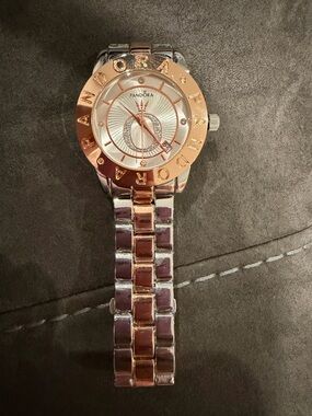 New Pandora Two-Tone Rose Gold and Silver Women’s Bracelet Watch